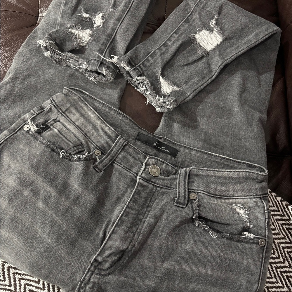 KanCan Charcoal Distressed Jeans